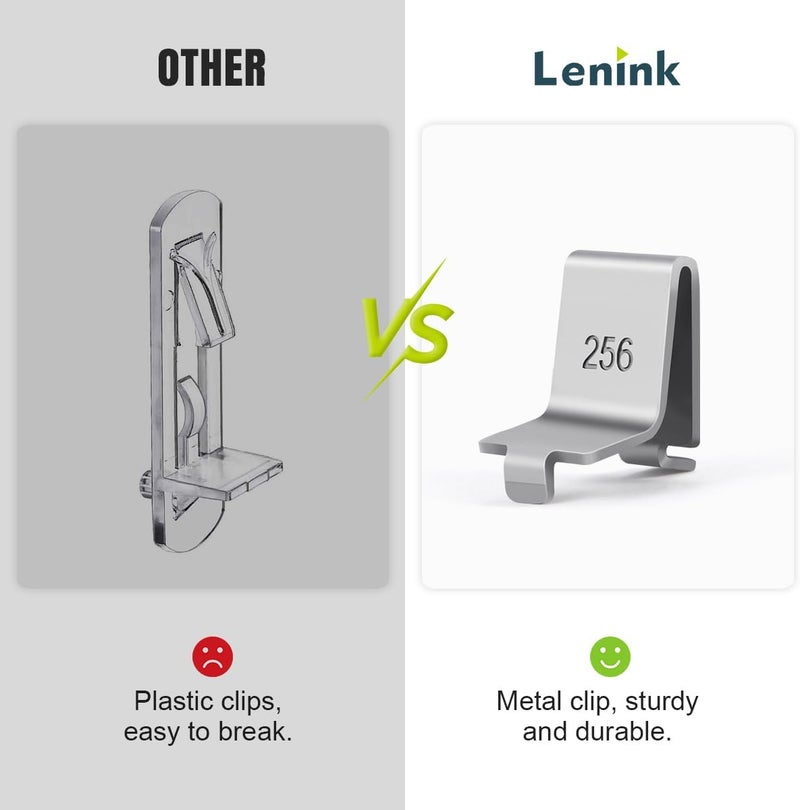 Lenink 28 Piece 256P-ZC Adjustable Pilaster Shelf Clip Shelving Brackets Clips for Metal and Wood Shelving - Image 4